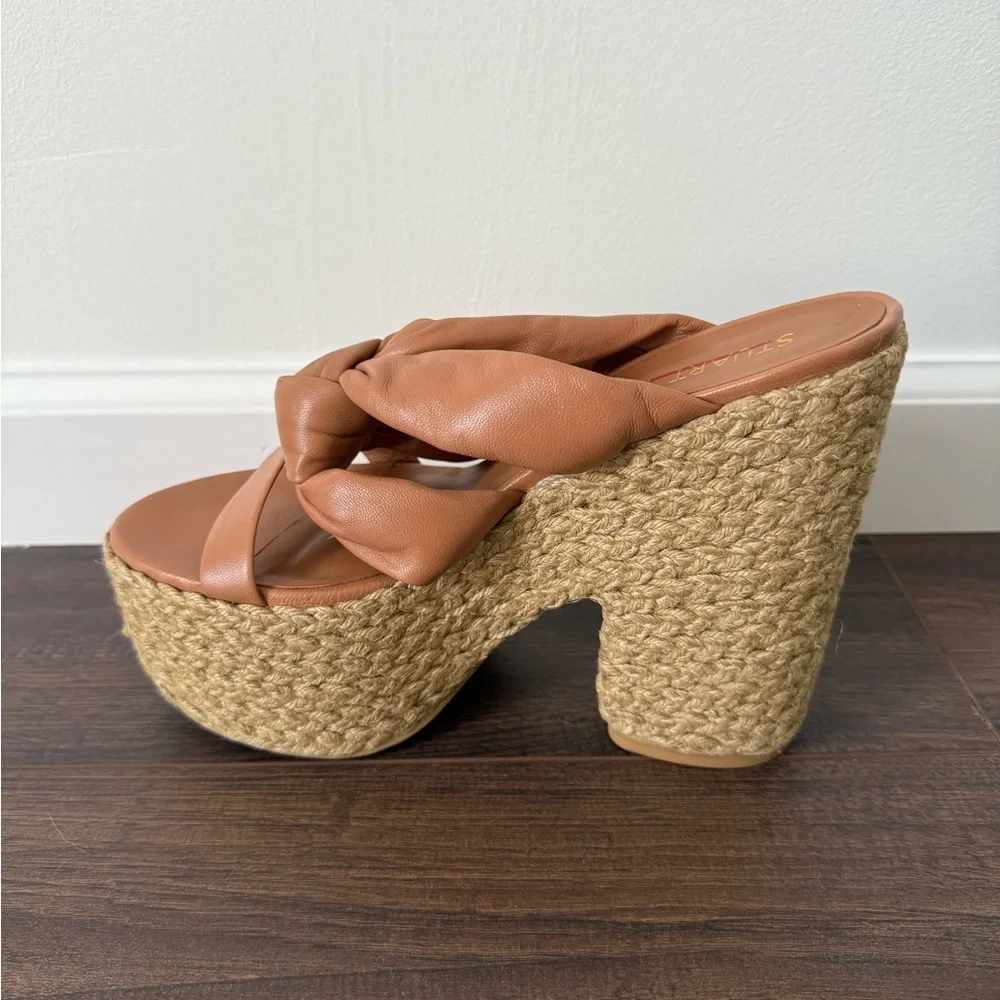 Stuart Weitzman Leather Knotted Espadrille Sandal
